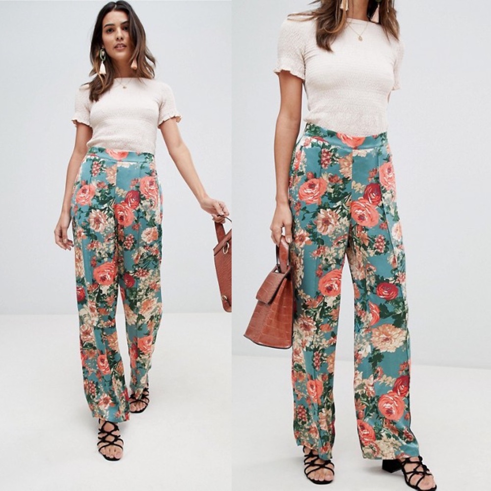 Vila Wide Leg Floral Pants from ASOS